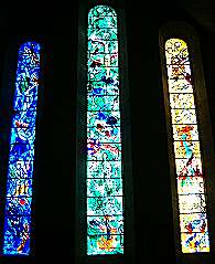 Windows in Zurich's Fraumünster Abbey, painted by Marc Chagall